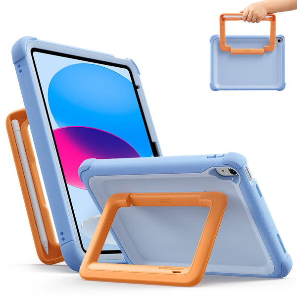 iPad (A16)(2025年)256GB ブルー　本体＋カバー Sky Blue ESR iPad A16 Bounce Kids Case | Ergonomic Easy-Grip Handle