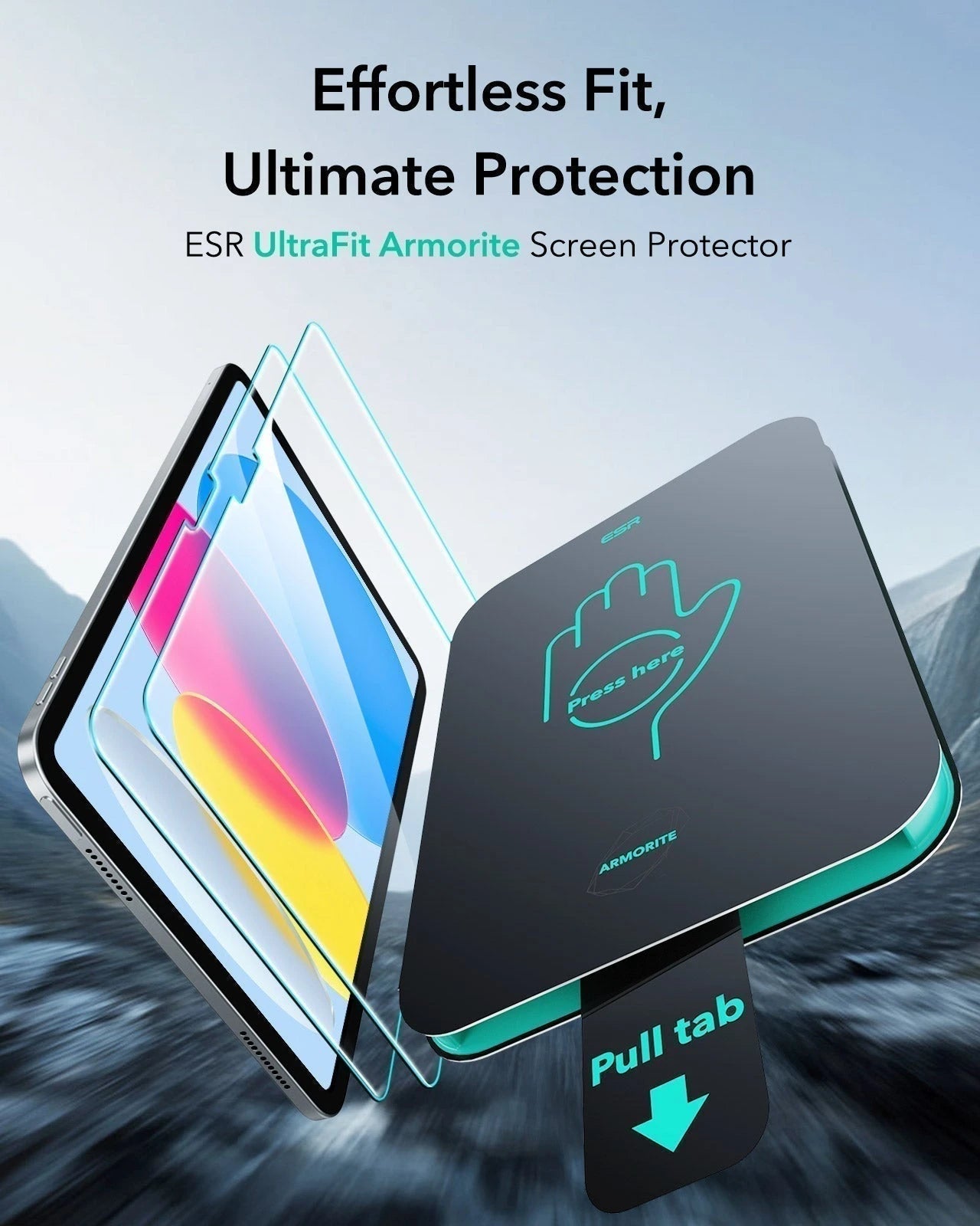 Navy Blue iPad A16 Case with Stand & Armorite Glass Protection|ESR