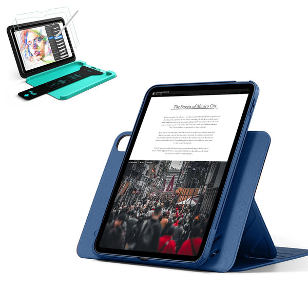 Navy Blue iPad A16 Case with Stand & Armorite Paper-Feel Set | ESR