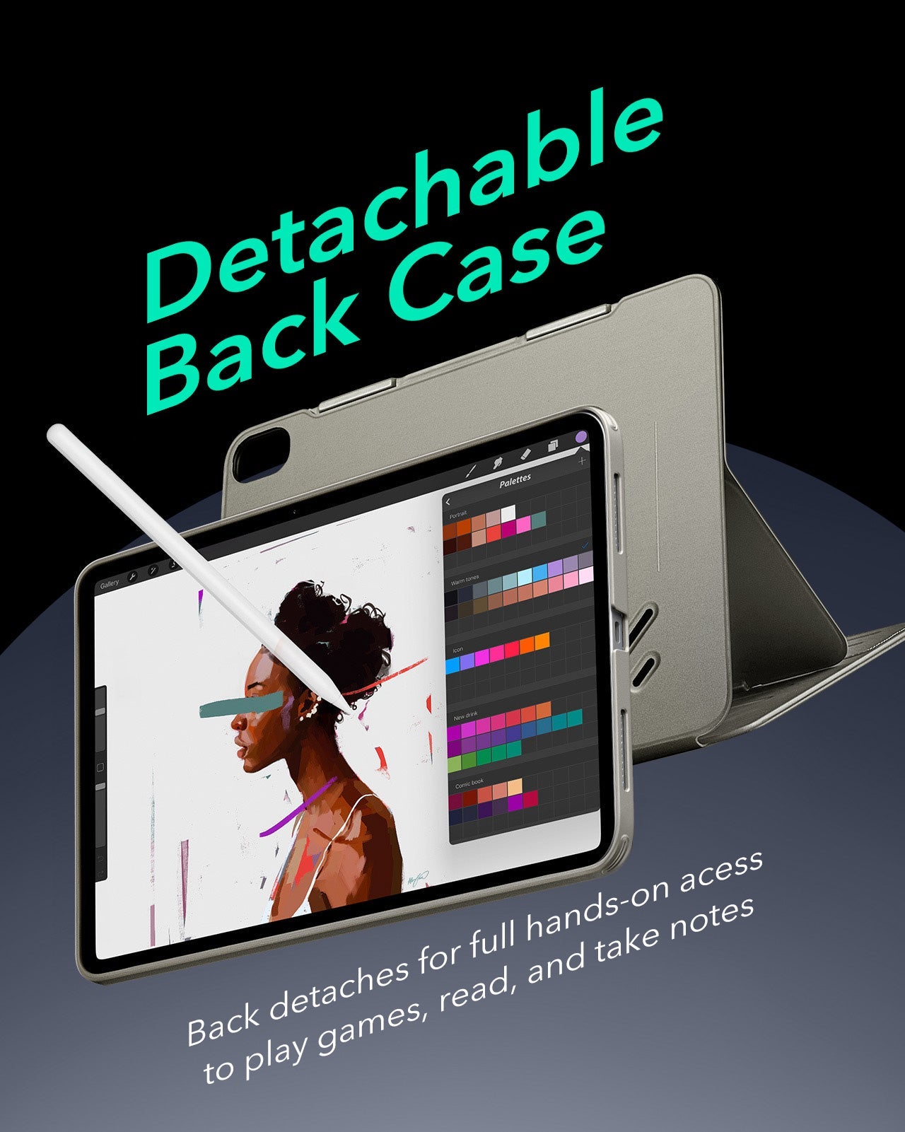 Titanium Magnetic iPad A16 Case & 5x Stronger Paper-Feel Guard