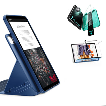 iPad 11" (A16) 2025 Bundle Shift Magnetic Case, Papel-Feel Magnetic & Armorite® Protection - Navy Blue