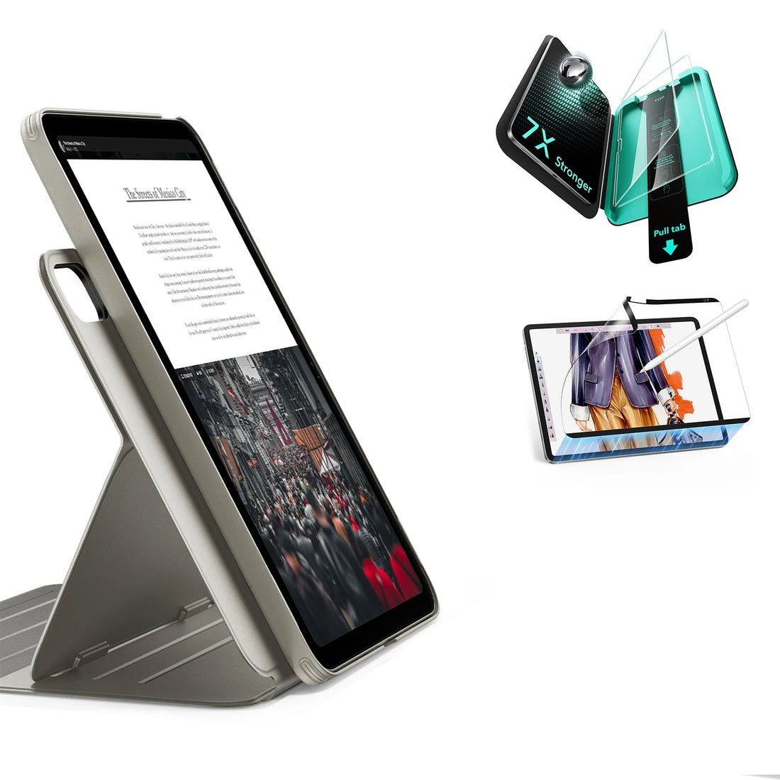 iPad 11" (A16) 2025 Bundle Shift Magnetic Case, Papel-Feel Magnetic & Armorite® Protection - Titanium ESR ESR