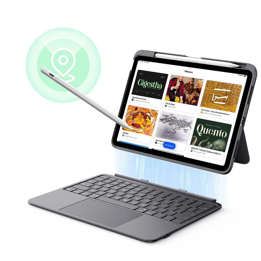 iPad 10th Gen Flex Keyboard Case (Detachable)  Pencil Bundle  - US Layout-Dark Gray ESR ESR