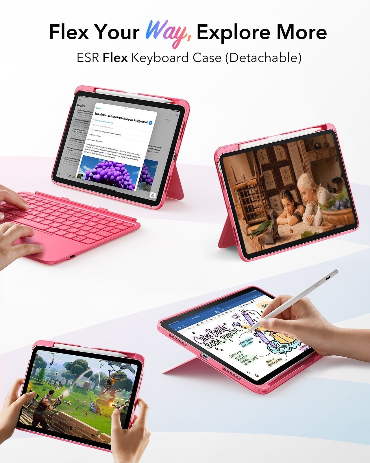 Flex keyboard case with detachable-Flex your way，explore more