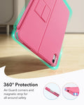 Flex keyboard case with detachable-360 protection air guard corners and magnetic strip for all-around safety