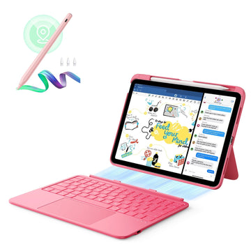 iPad 11" (A16) 2025 Flex Keyboard Case (Detachable) With Geo Pencil Bundle  - US Layout Pink With Pink Pencil ESR ESR