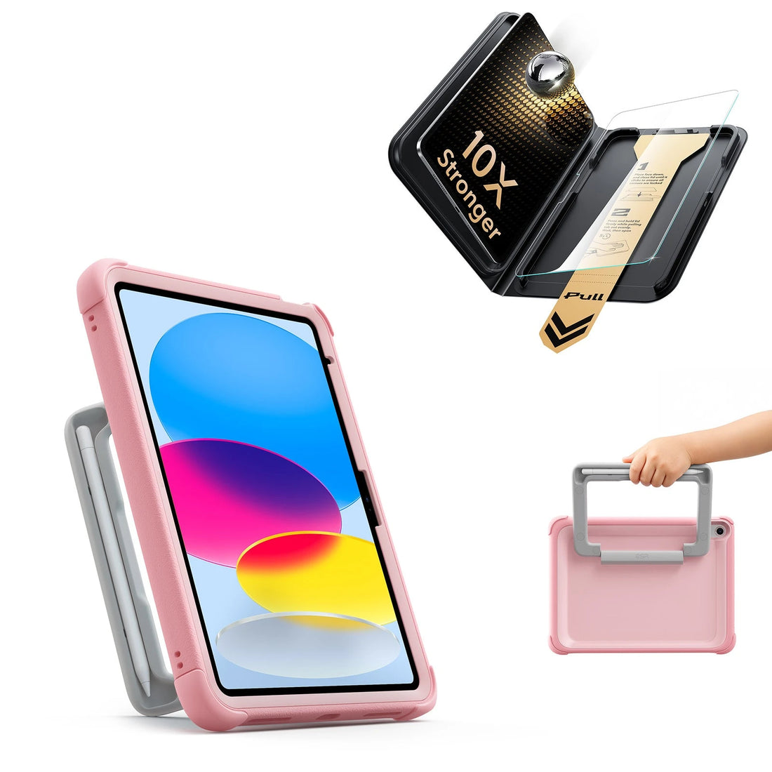 iPad 11" (A16) 2025 Kids Ultimate Protection Bundle - Pink ESR ESR