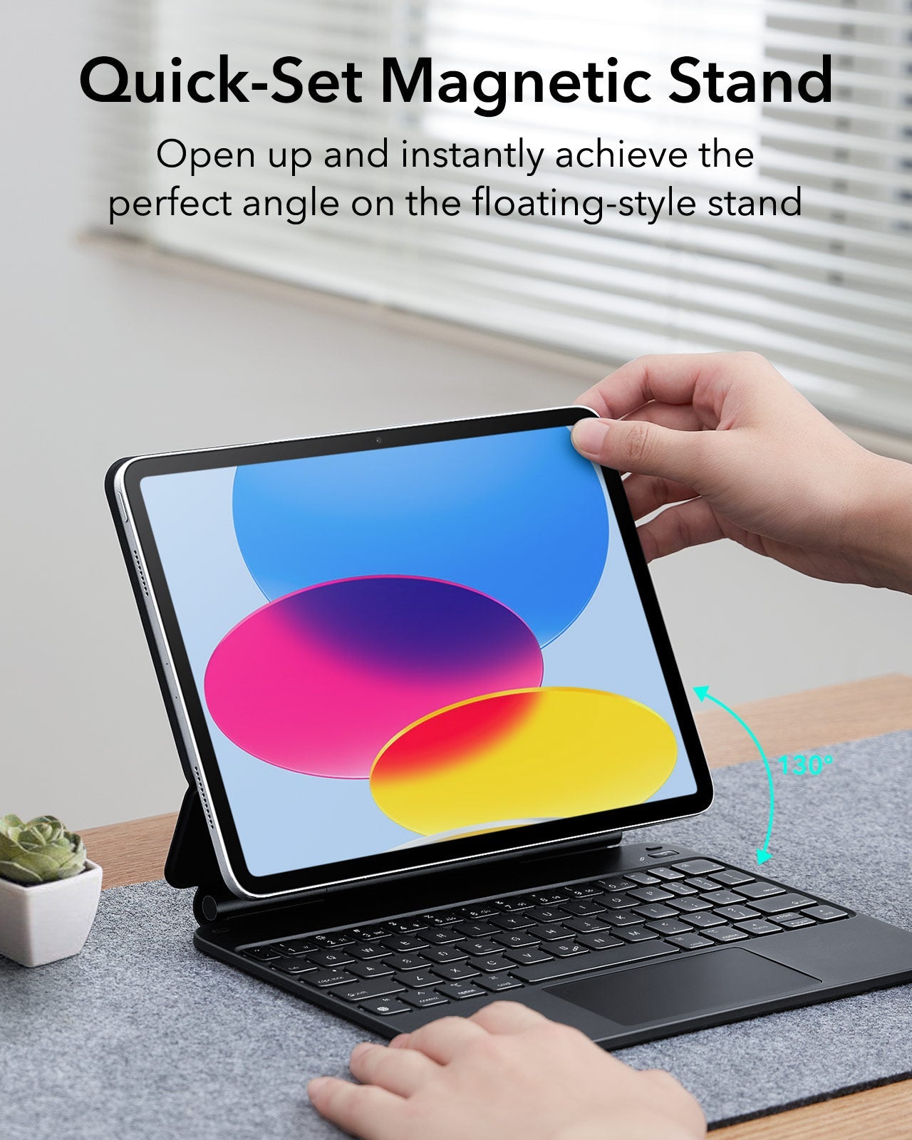 Black iPad 10th Generation Magnetic Keyboard Case | ESR Rebound