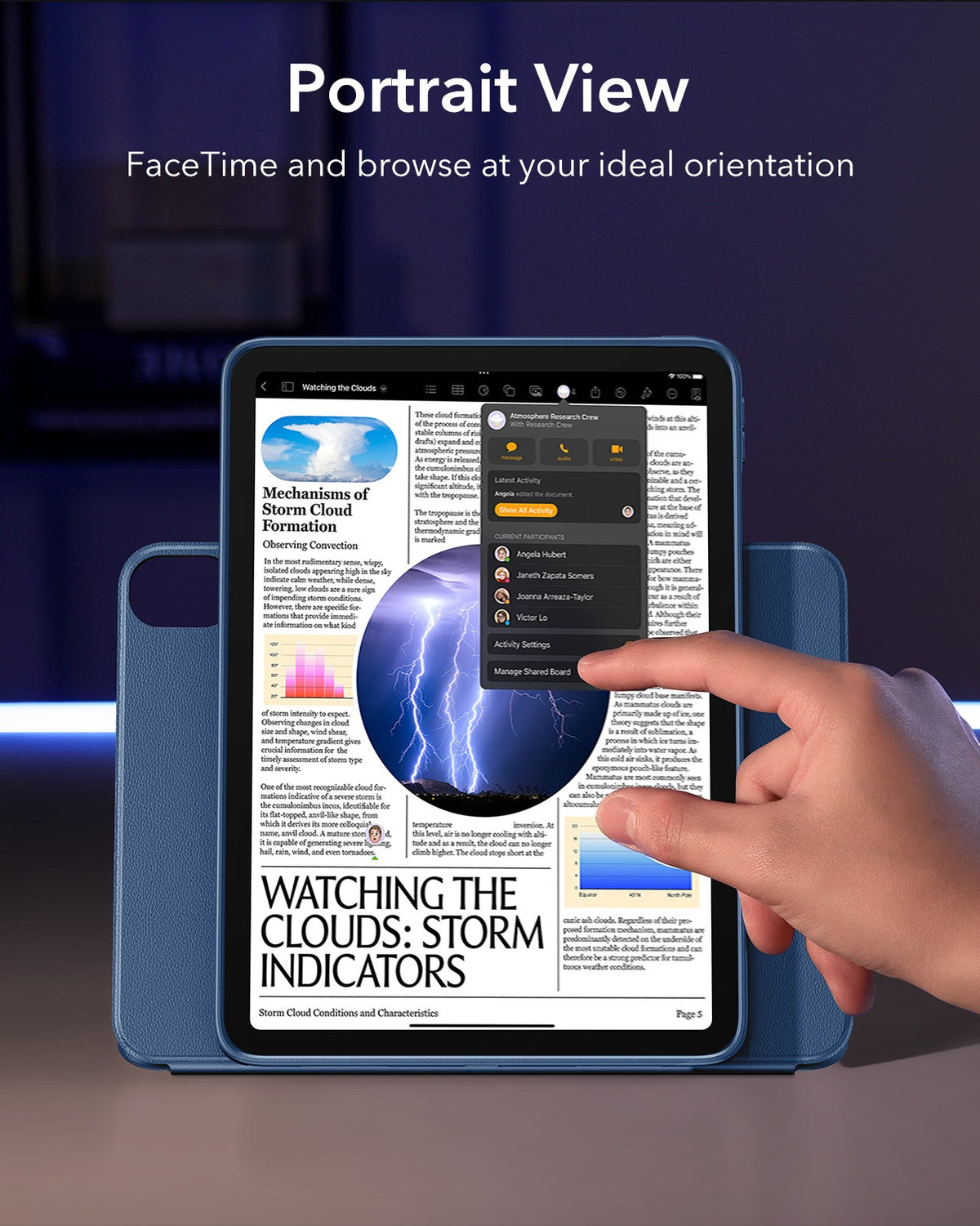 iPad 11" (A16, 2025) Shift Magnetic Case - Navy Blue ESR ESR