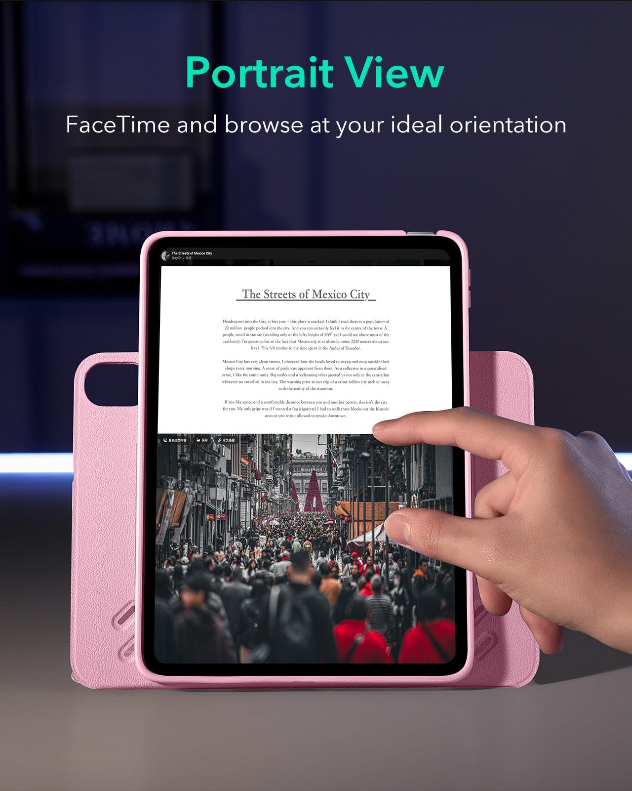 Top Pink Shift Magnetic Cover Case for iPad 11th Generation(A16) | ESR