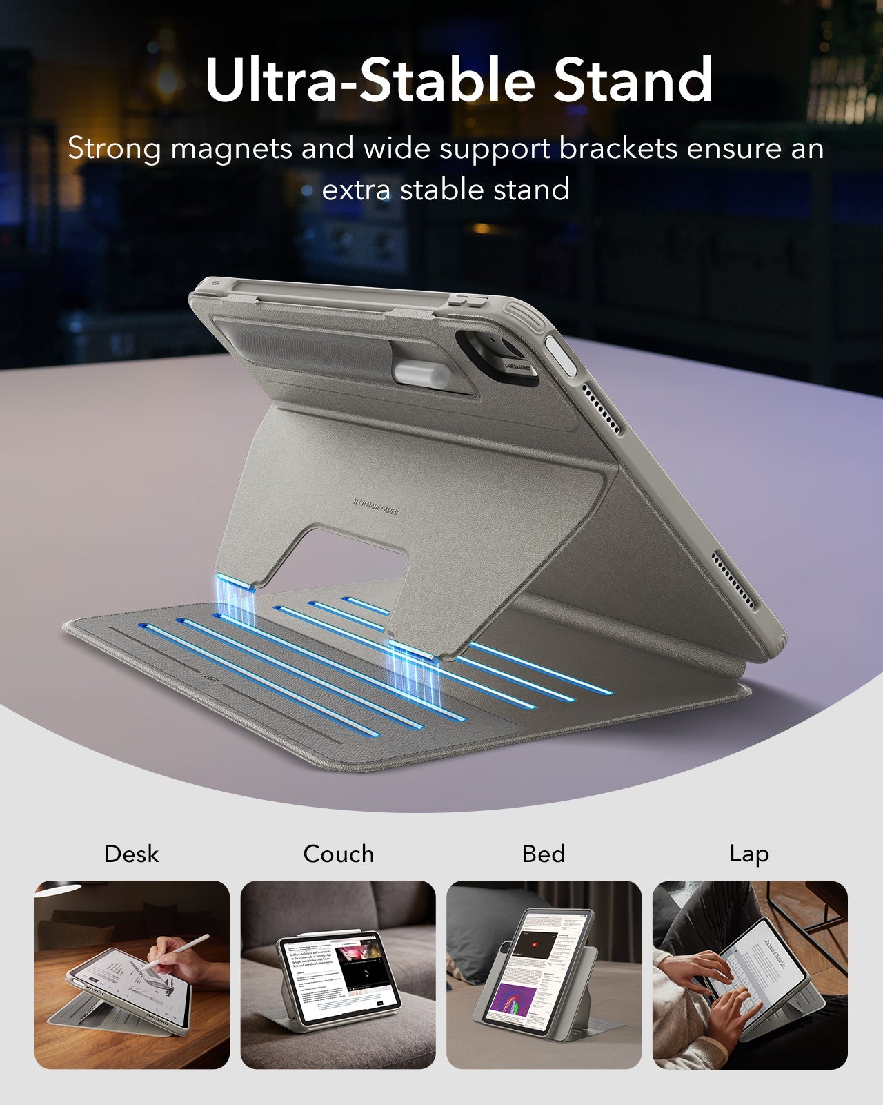Titanium Magnetic iPad A16 Case & 5x Stronger Paper-Feel Guard