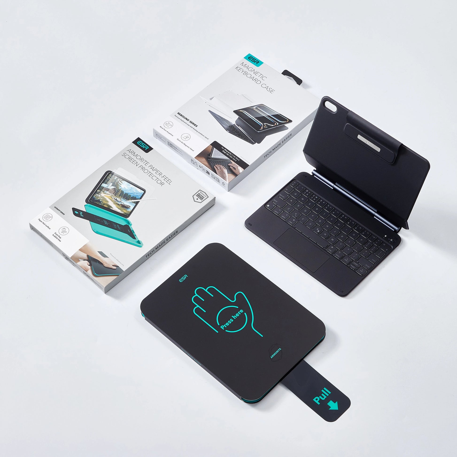 iPad 11" (A18) 2026 Bundle Rebound Magnetic Keyboard Case & Paper-Feel Screen Protectors - UK Layout-Black ESR ESR