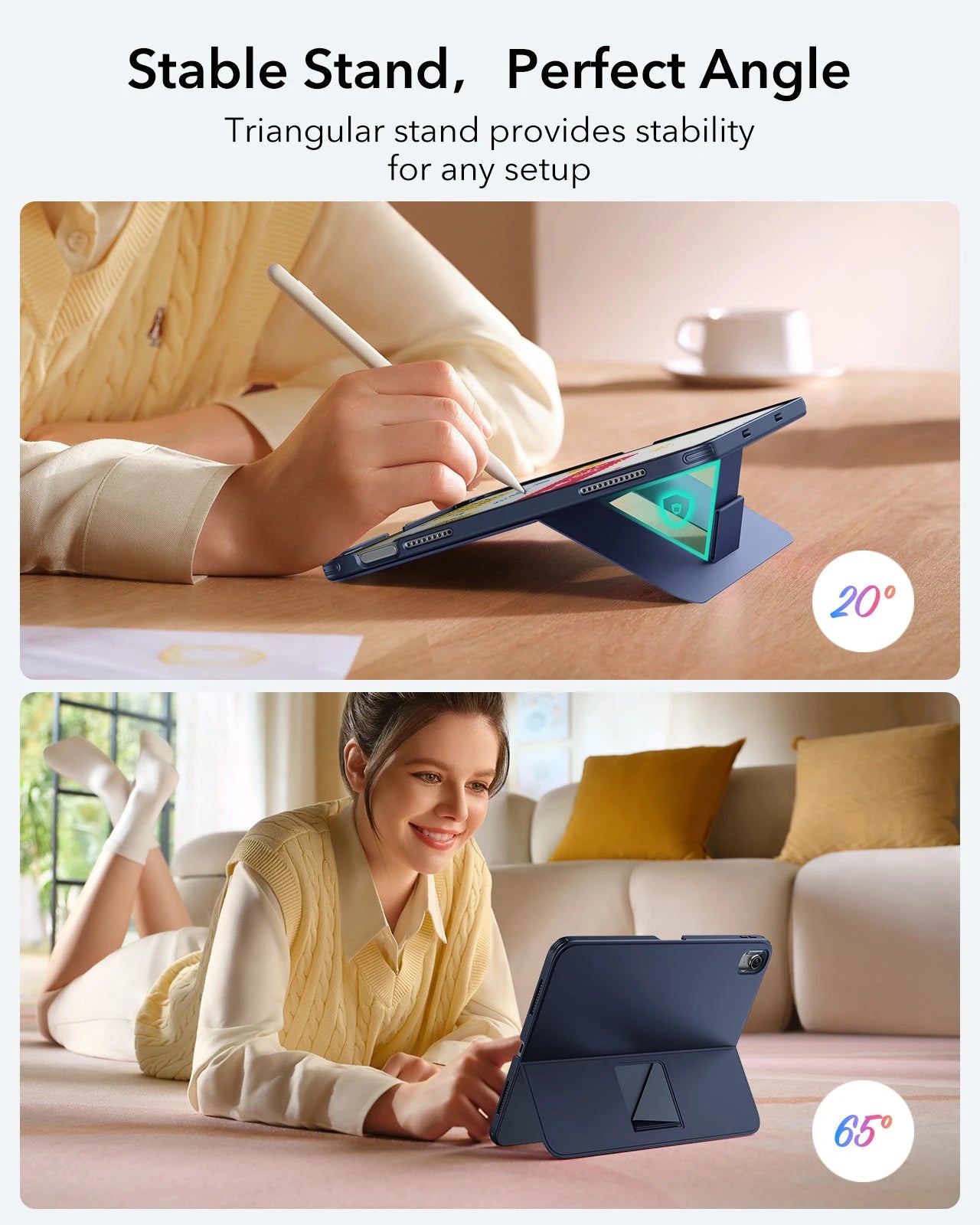 iPad Blue 11 (A18) 2026 Flex Keyboard Case with Detachable-stable stand，perfect angle