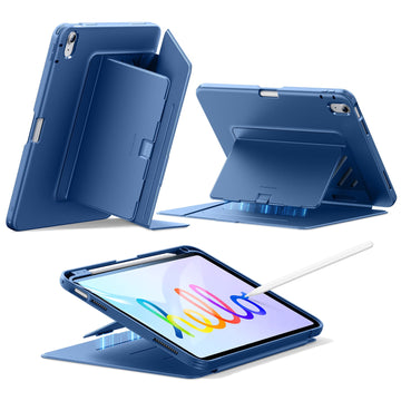 iPad 11" (A18) 2026 Flip Magnet-Hülle mit Pencil-Halter - Navy Blue
