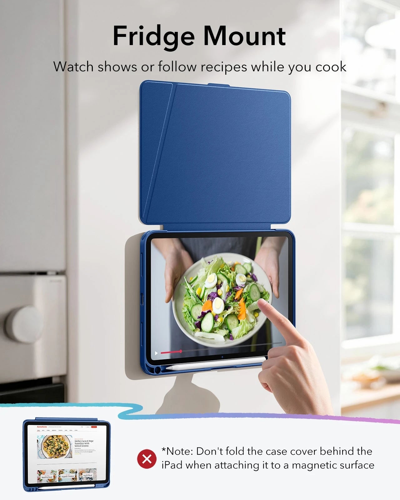 iPad 11" (A18) 2026 Flip Magnetic Case with Pencil Holder - Navy Blue ESR ESR