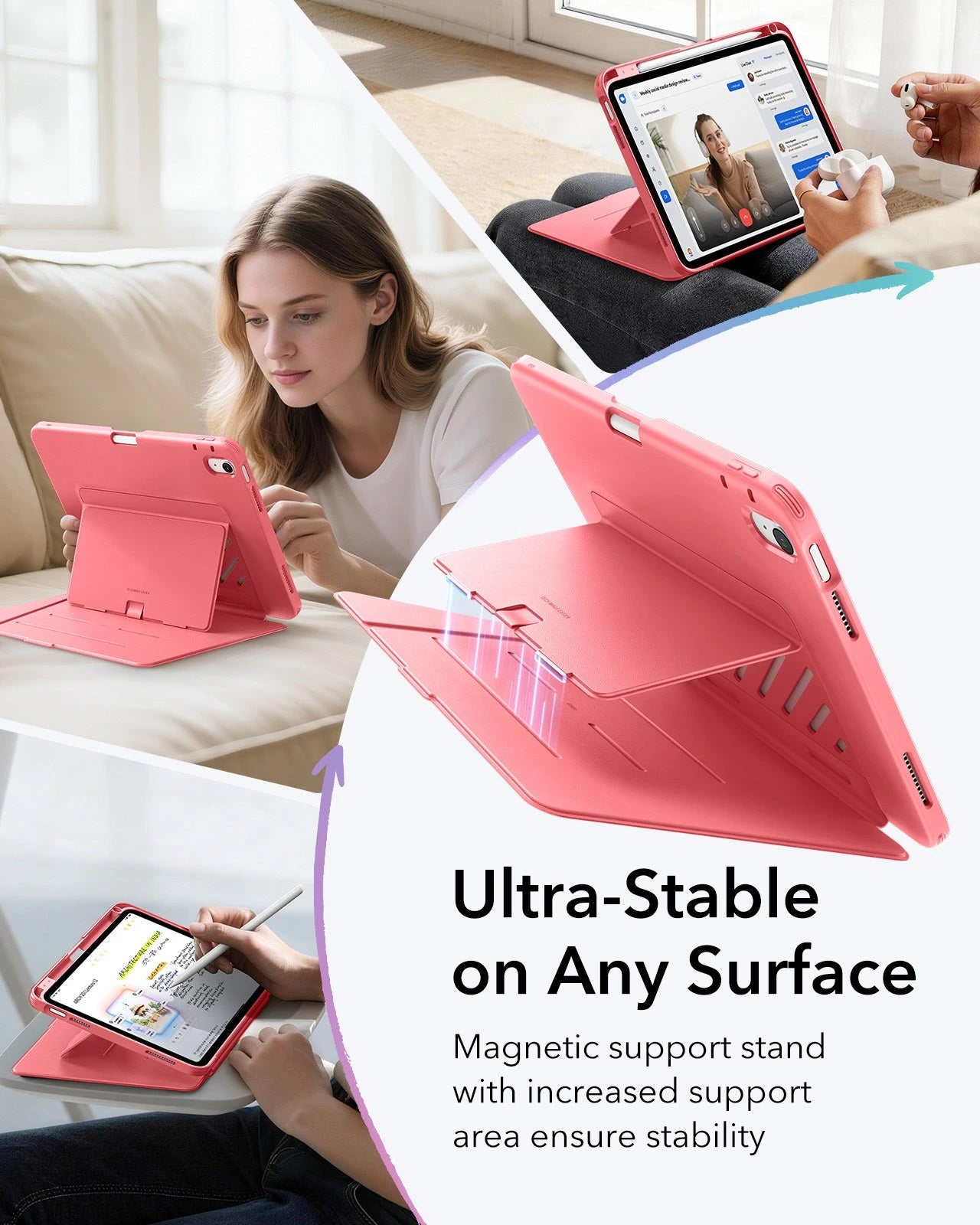 iPad 11" (A18) 2026 Flip Magnetic Case with Pencil Holder - Red ESR ESR