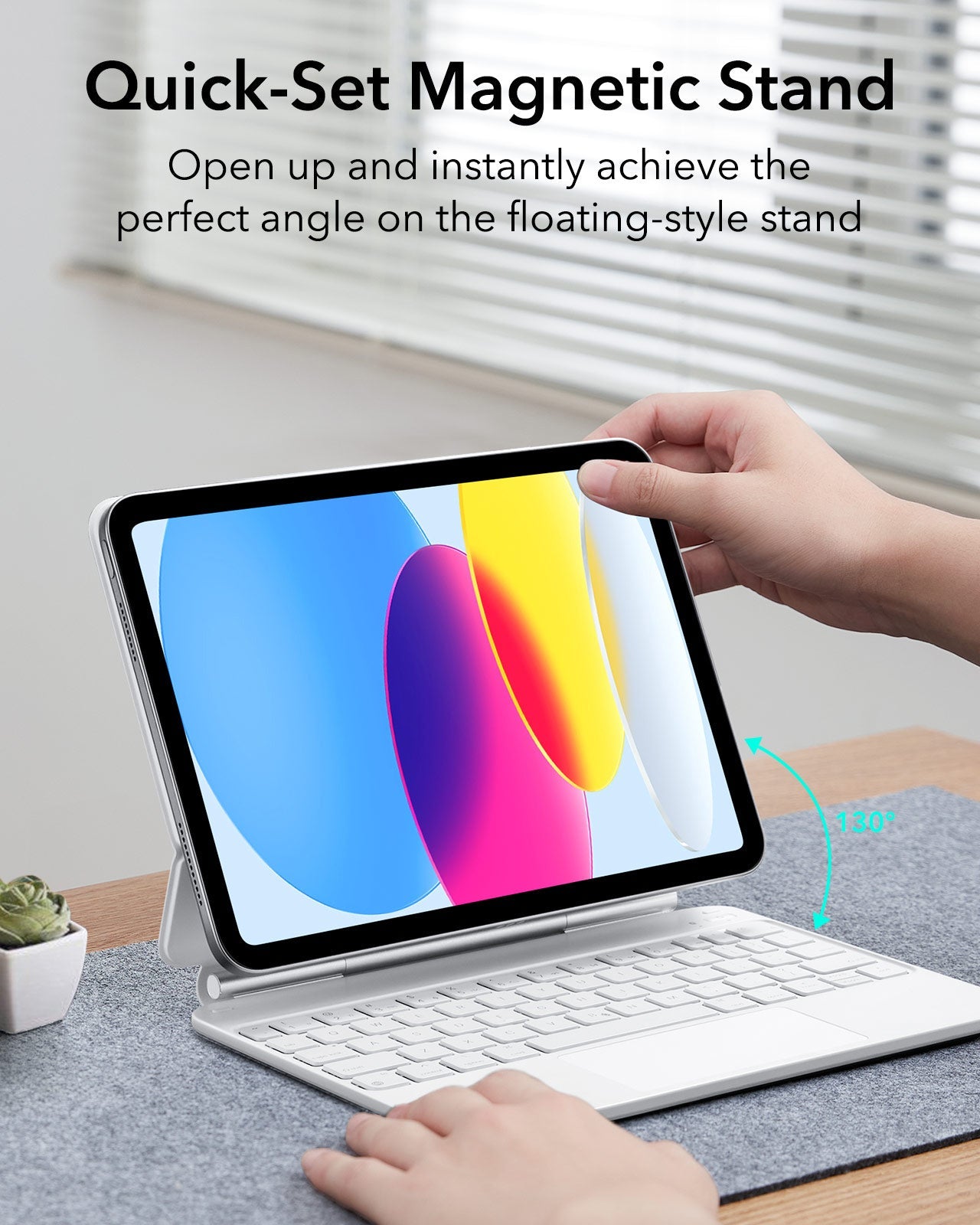 White Magnetic keyboard case for your Apple iPad 10th Gen | ESR