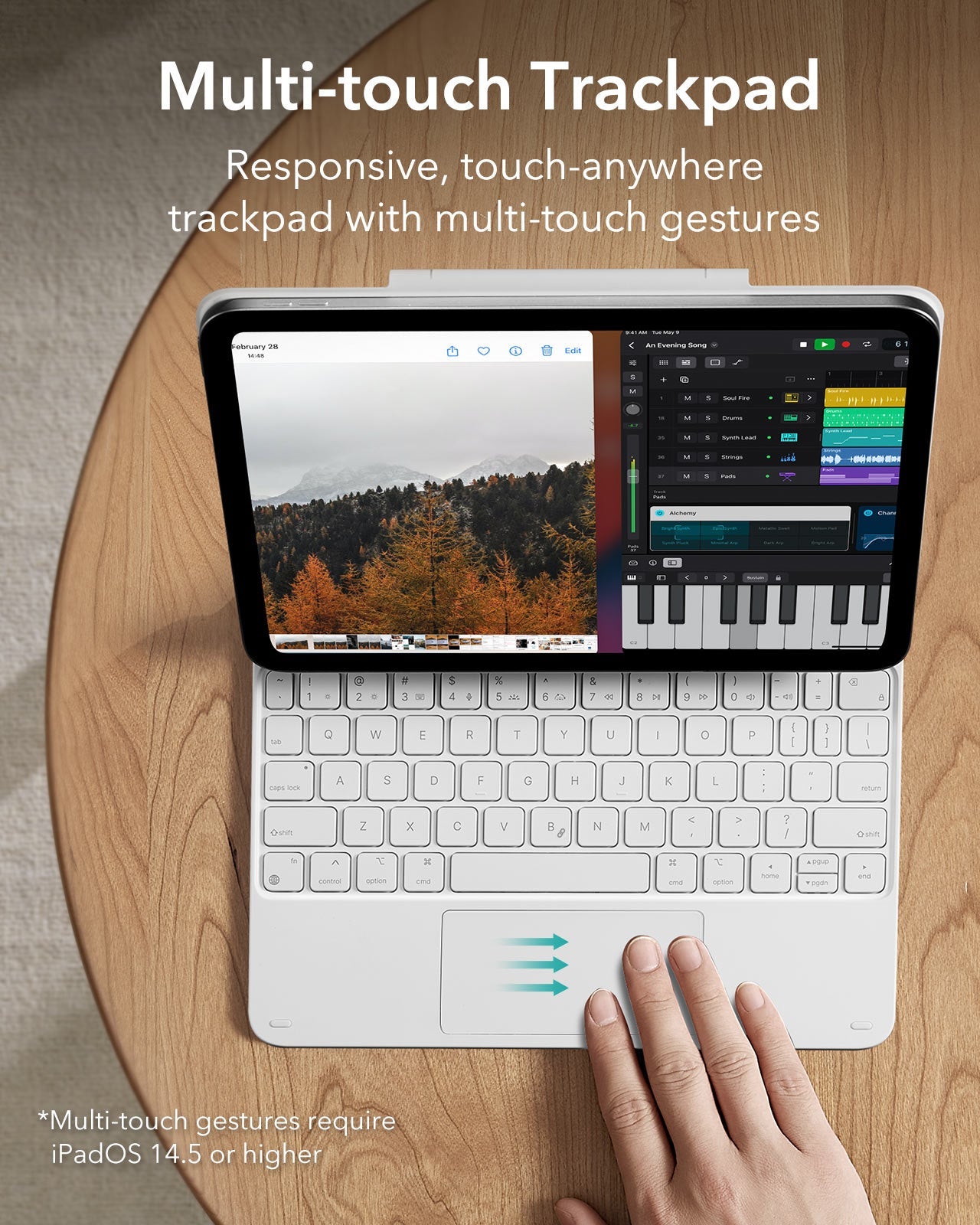 White Magnetic keyboard case for your Apple iPad 10th Gen | ESR