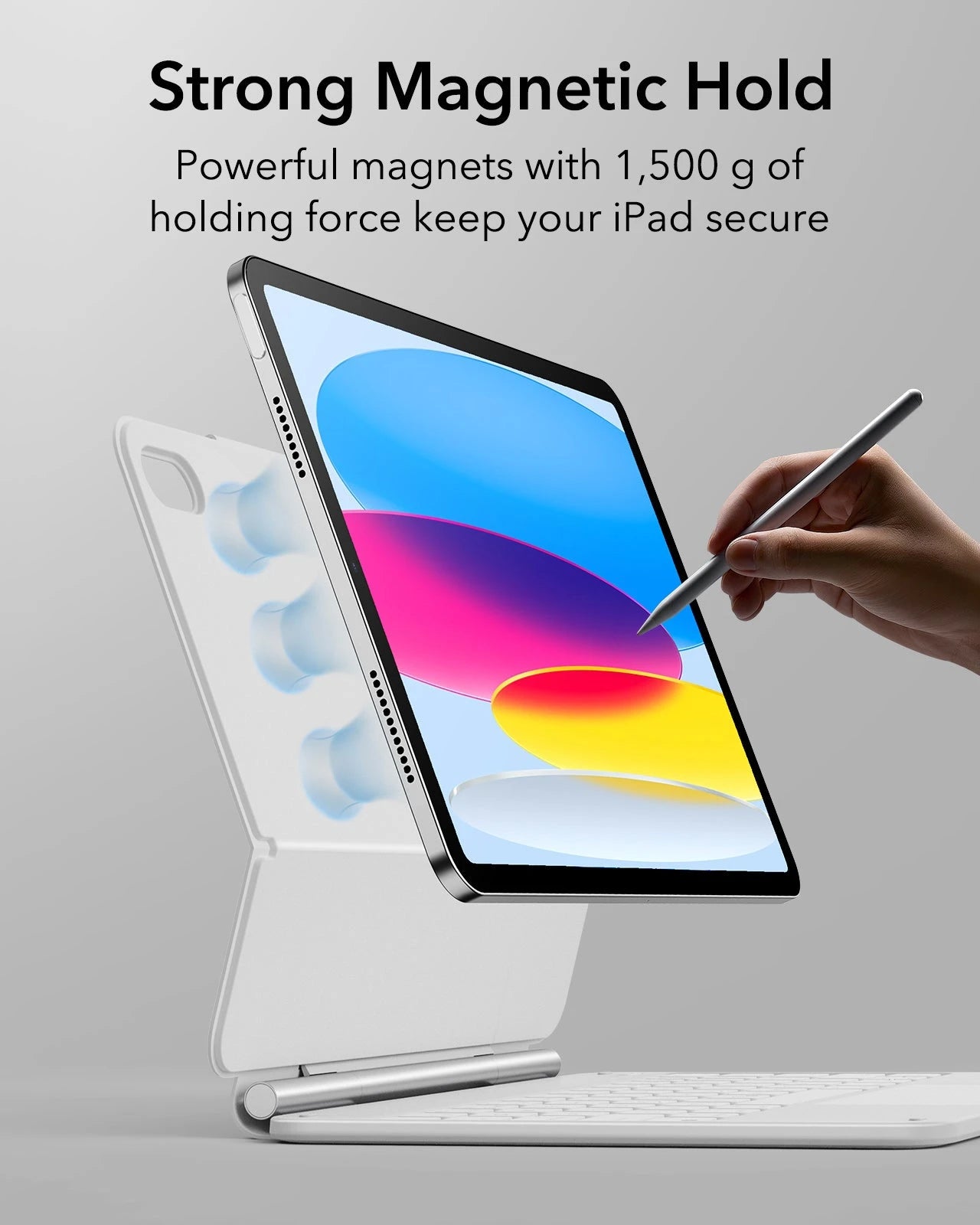 White Magnetic keyboard case for your Apple iPad 10th Gen | ESR