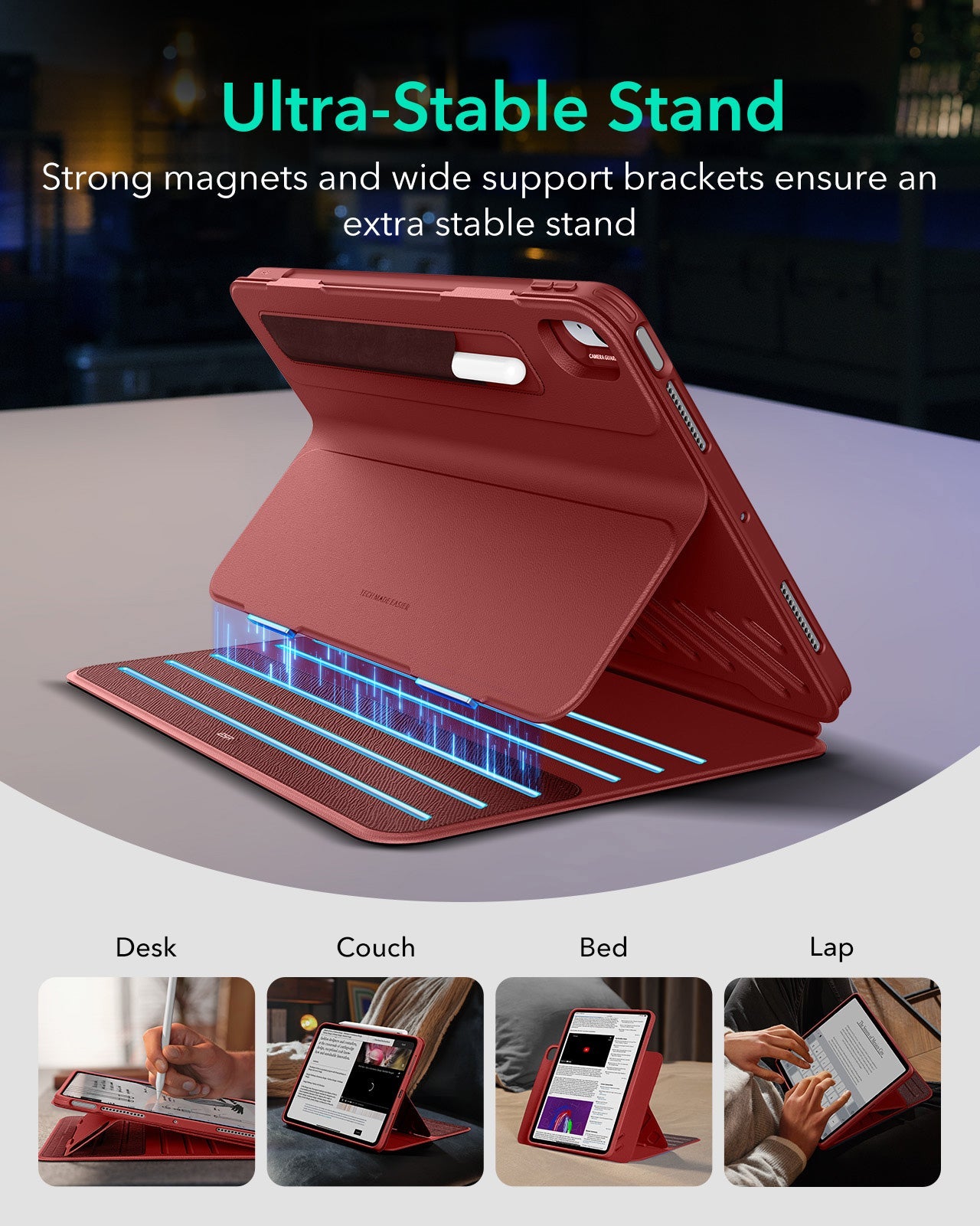 iPad Air 11" (2024), Air 10.9" (5th/4th Gen) Shift Magnetic Case - Red ESR ESR