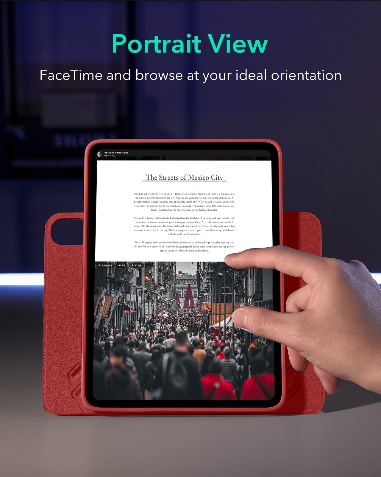 iPad Air 11" (2024), Air 10.9" (5th/4th Gen) Shift Magnetic Case - Red ESR ESR