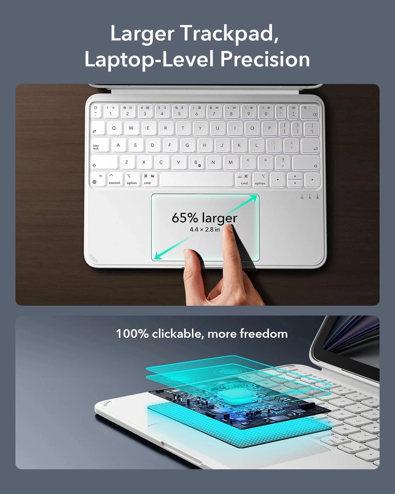 Larger Trackpad，Laptop-level precision