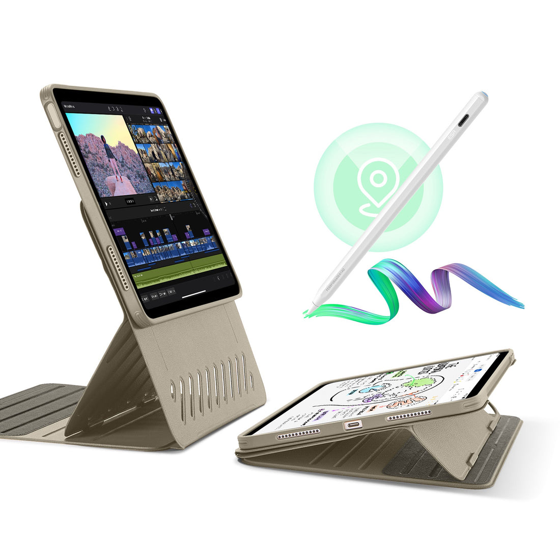 iPad Air 11" (M3) 2025 Bundle Shift Magnetic Case with Geo Digital Pencil - Titanium ESR ESR