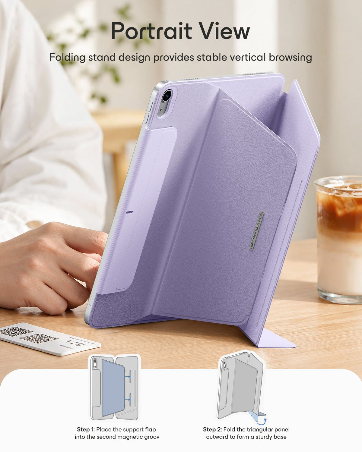 iPad Air 11" (M4) 2026 AirStance Magnetic Creator Bundle - Purple ESR ESR