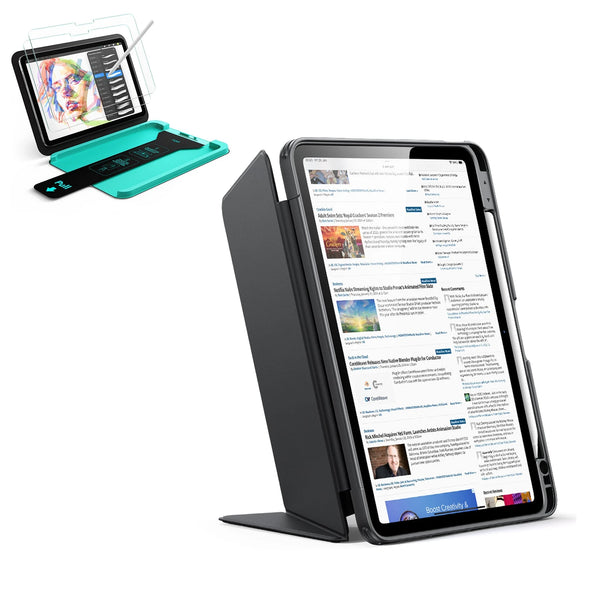 Black iPad Air 11-inch (M4) Case & Armorite 5X Paper-Feel Glass
