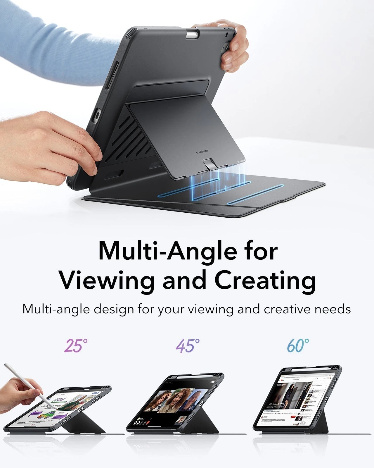 iPad Air 11" (M4) 2026 Bundle Flip Magnetic Case with Pencil Holder & Armorite® Paper-Feel Protection - Black ESR ESR