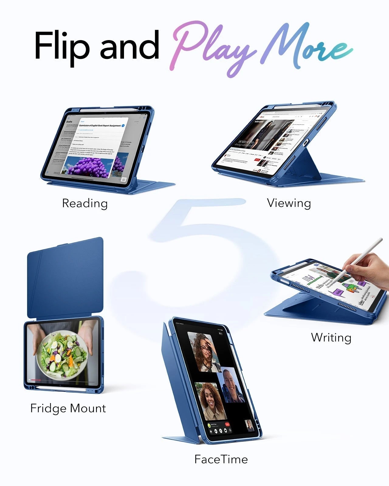 iPad Air 11-inch M3 Blue Bundle: 5x Stronger Paper-Feel & Flip