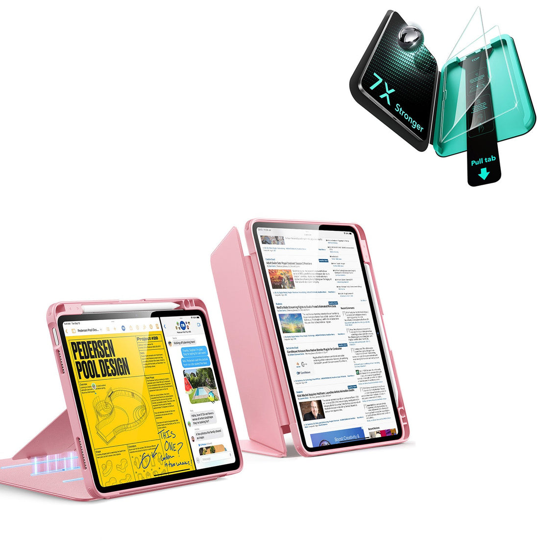 iPad Air 11" (M4) 2026 Bundle Flip Magnetic Case with Pencil Holder & Armorite® Protection - Pink