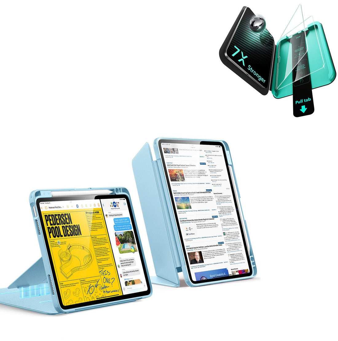 iPad Air 11" (M4) 2026 Bundle Flip Magnetic Case with Pencil Holder & Armorite® Protection - Blue