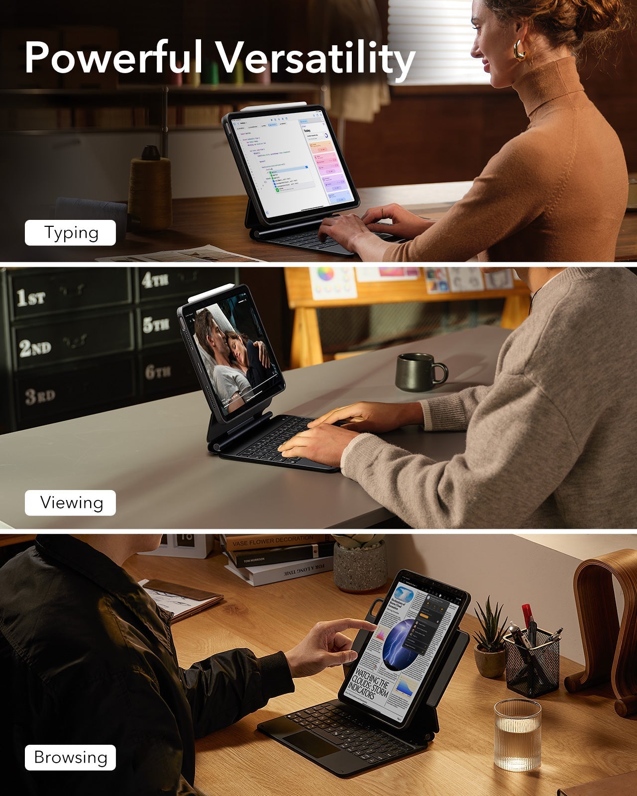 iPad Air 11" (M4) 2026 Bundle Rebound Magnetic Keyboard Case 360 & Digital Pencil-Powerful Versatility