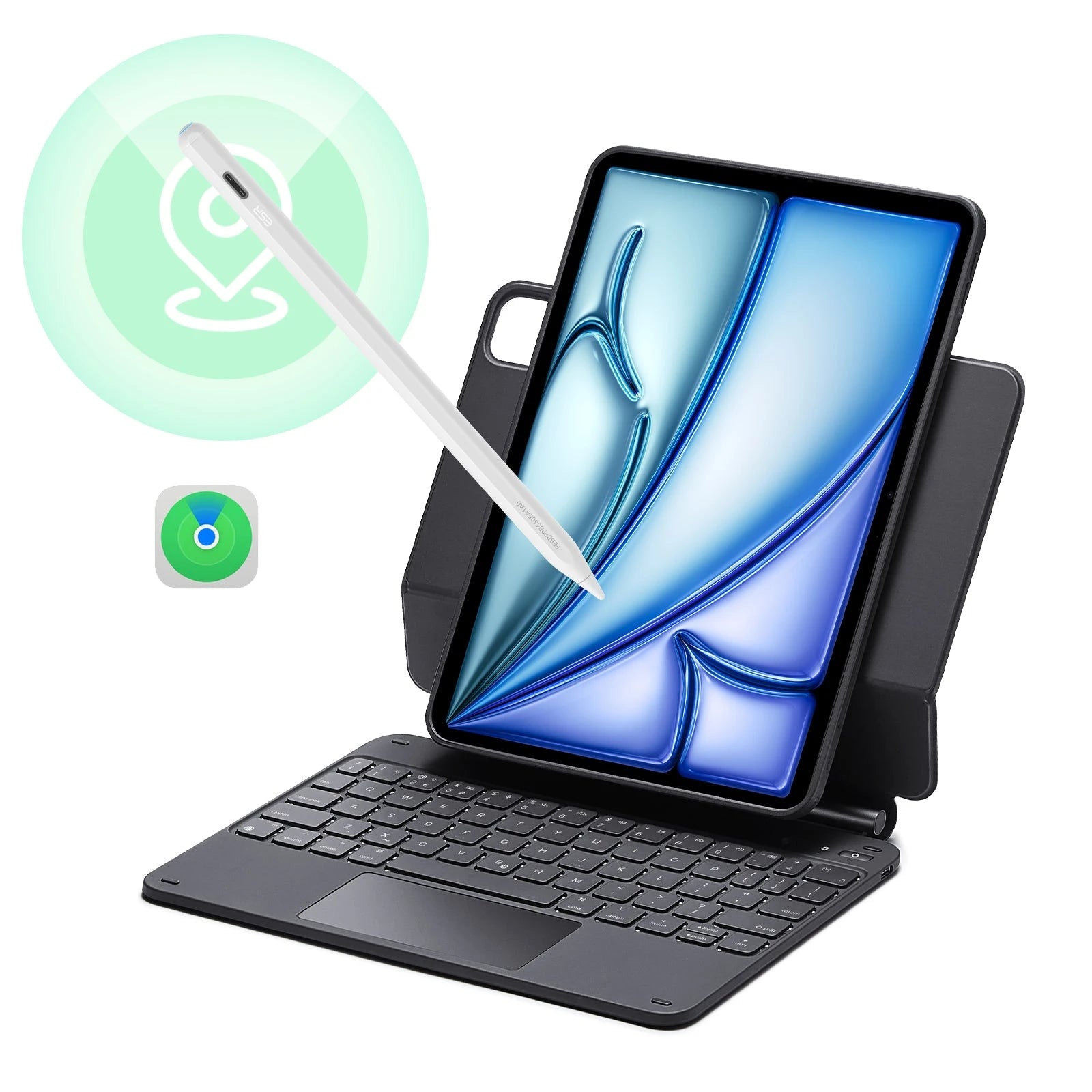 iPadアクセサリー ESR REBOUND 360 MAGNETIC KEYBOARD CASE Best 360° Magnetic Bluetooth Keyboard Case for iPad Pro/Air - ESR