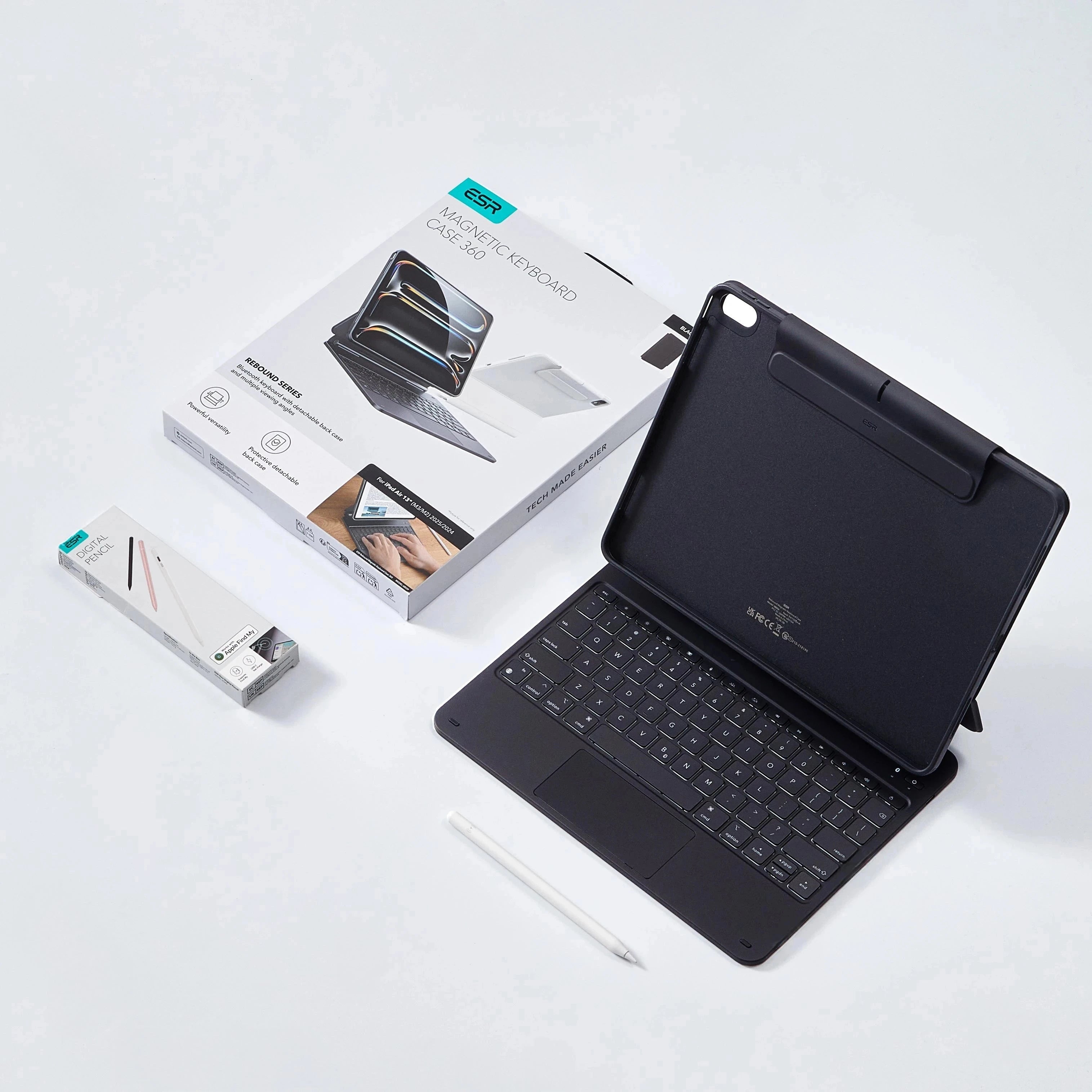 Blue iPad Air 11 (M4) Backlit Keyboard Case & Find-My Pencil | ESR 360