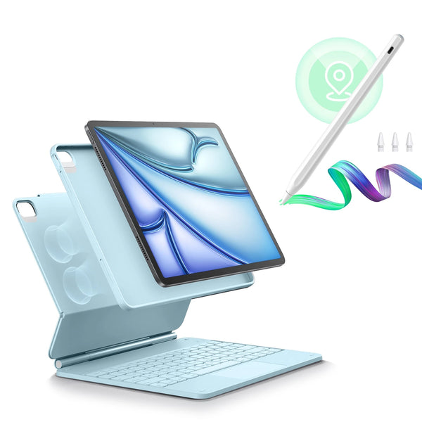 Blue iPad Air 11 (M4) Backlit Keyboard Case & Find-My Pencil | ESR 360