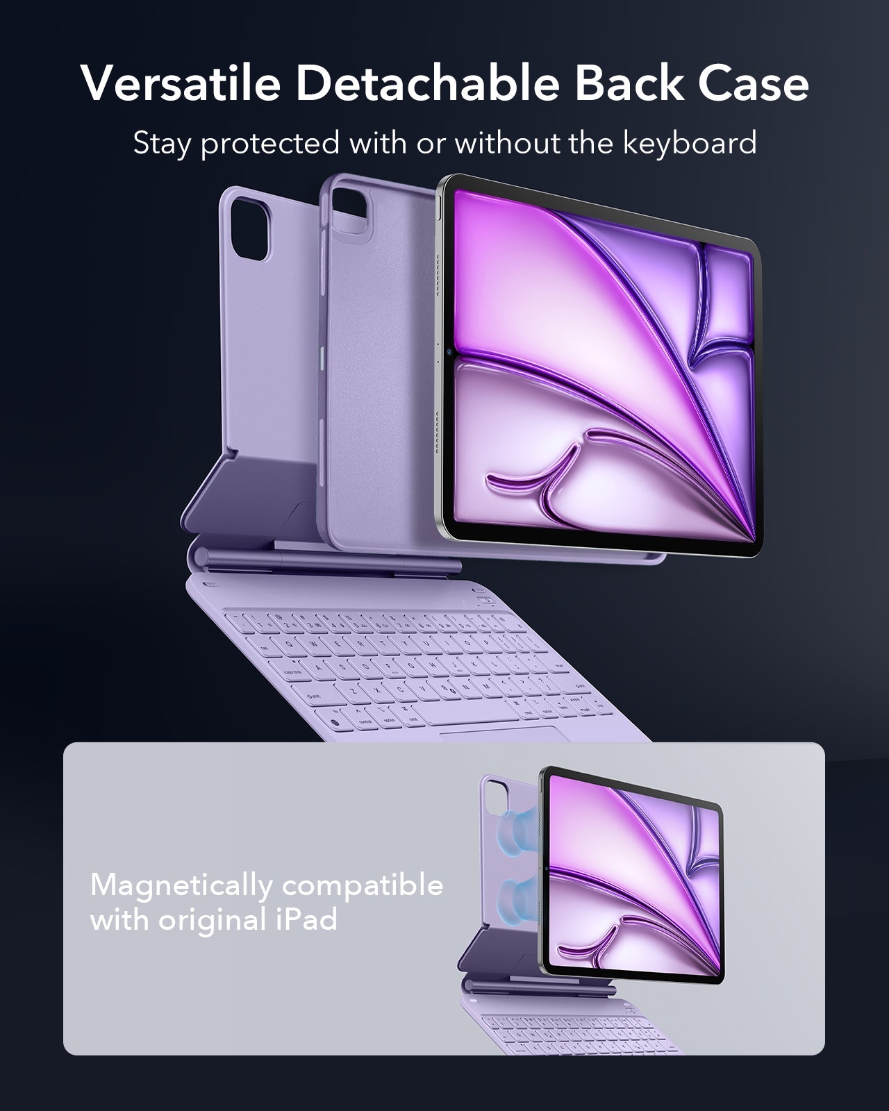 Versatile detachable back case