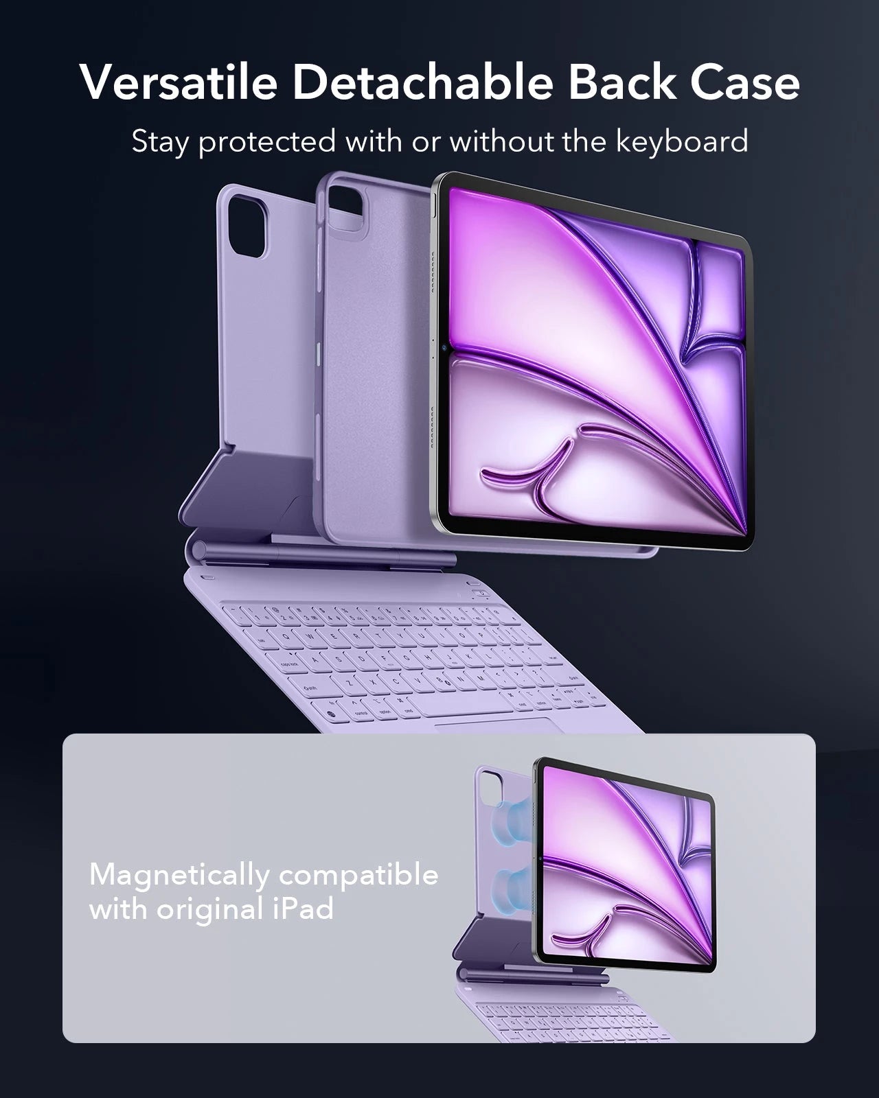 Versatile detachable back case