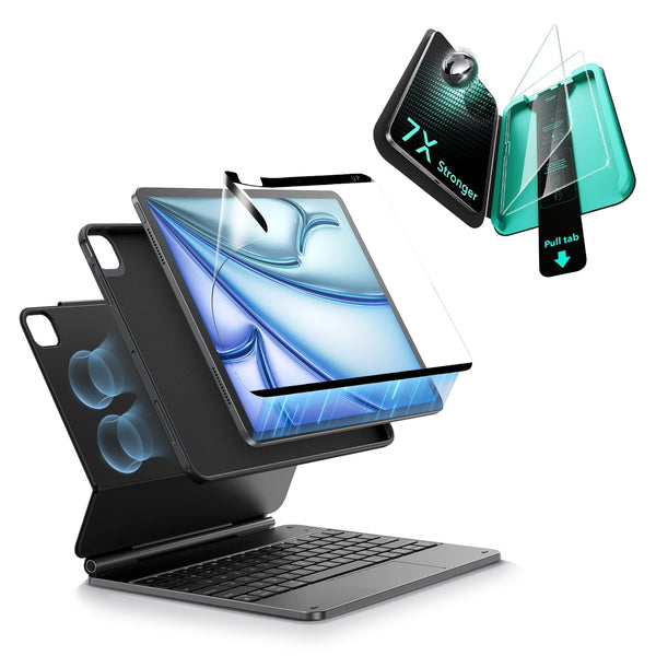 Black iPad Air 11 (M4) Feel Like Paper Protection & Keyboard Case