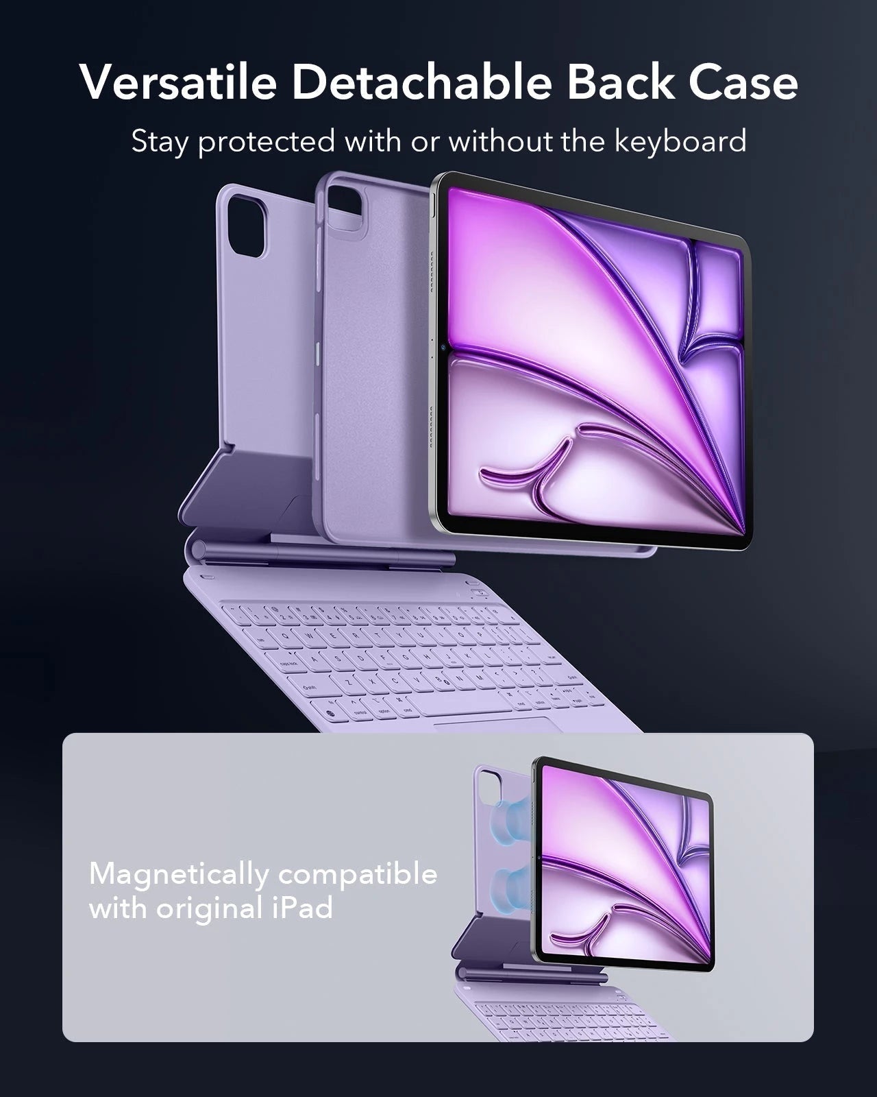 Versatile Detachable Back Case-Stay protected with or withou the keyboard