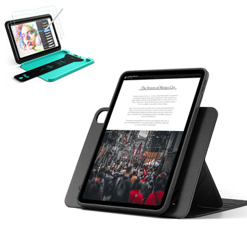 iPad Air 11" (M4) 2026 Bundle Shift Magnet-Hülle & Armorite® Paper-Feel Schutz - Black