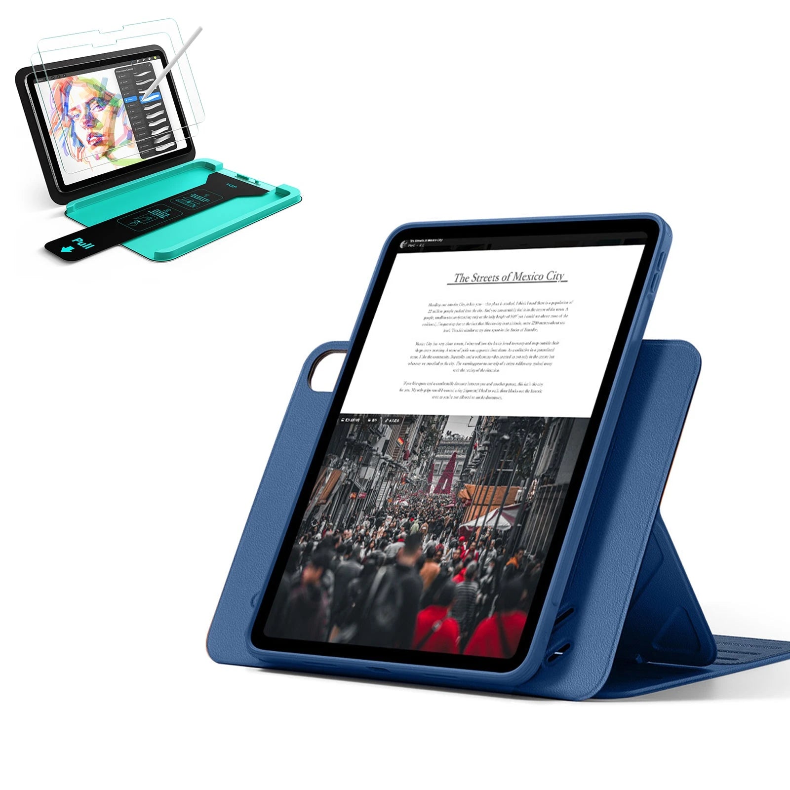 iPad Air 11" (M4) 2026 Bundle Shift Magnetic Case & Armorite® Paper-Feel Protection - Navy Blue ESR ESR