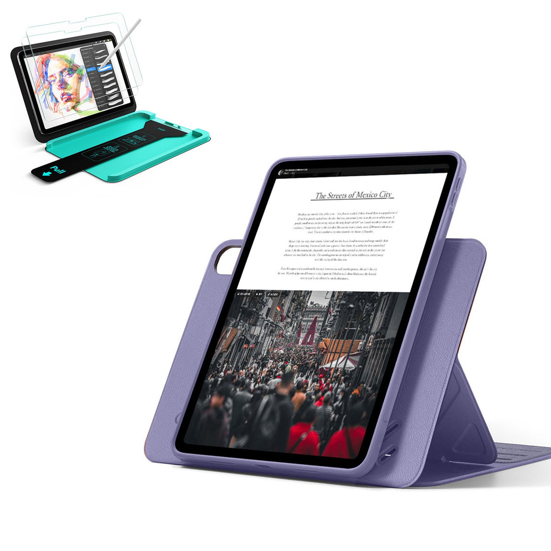 iPad Air 11" (M4) 2026 Bundle Shift Magnetic Case & Armorite® Paper-Feel Protection - Purple ESR ESR