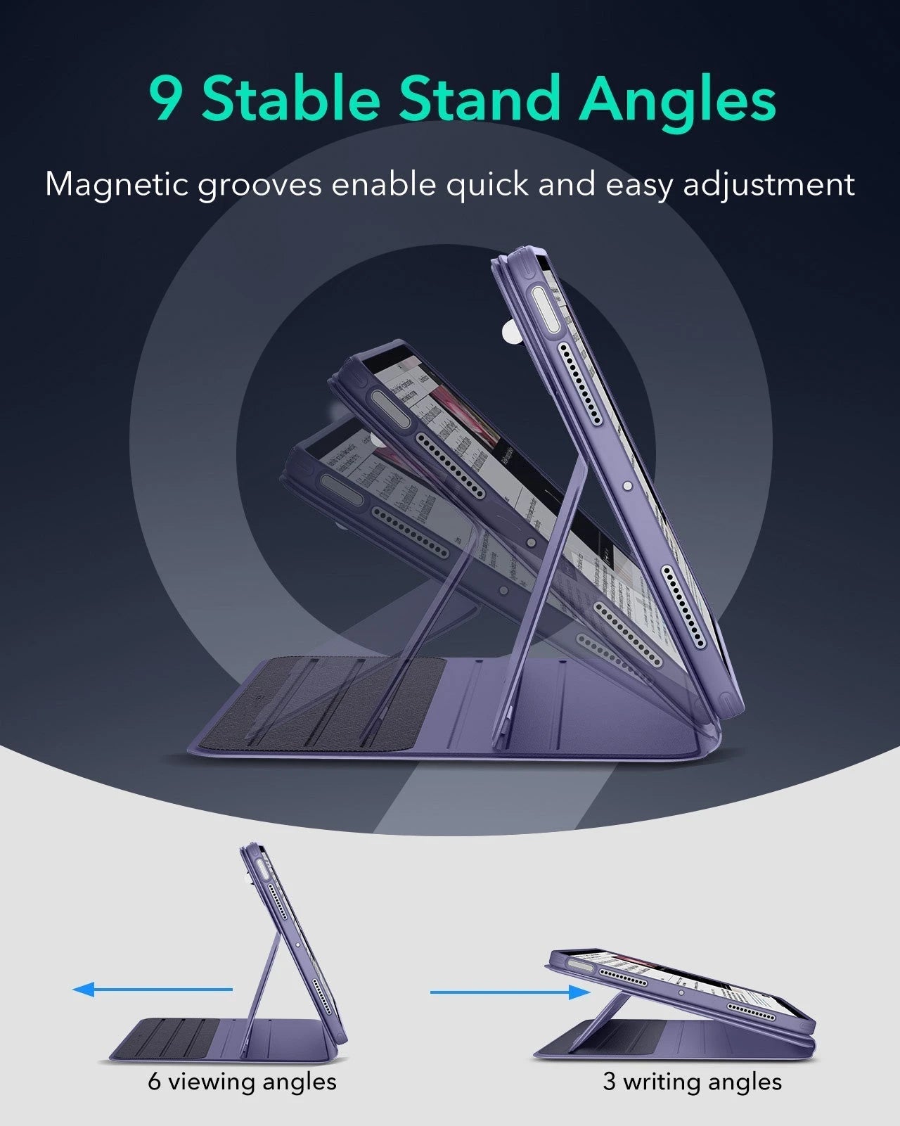 iPad Air 11" (M4) 2026 Bundle Shift Magnetic Case & Armorite® Paper-Feel Protection - Purple ESR ESR