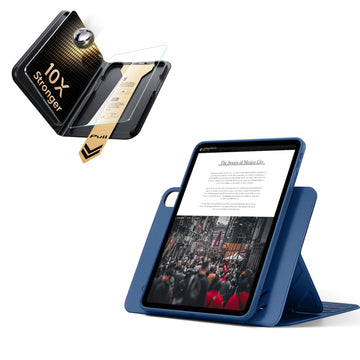 iPad Air 11" (M4) 2026 Bundle Shift Magnetic Case & Armorite® Pro Screen Protector With UltraFit Tray - Navy Blue