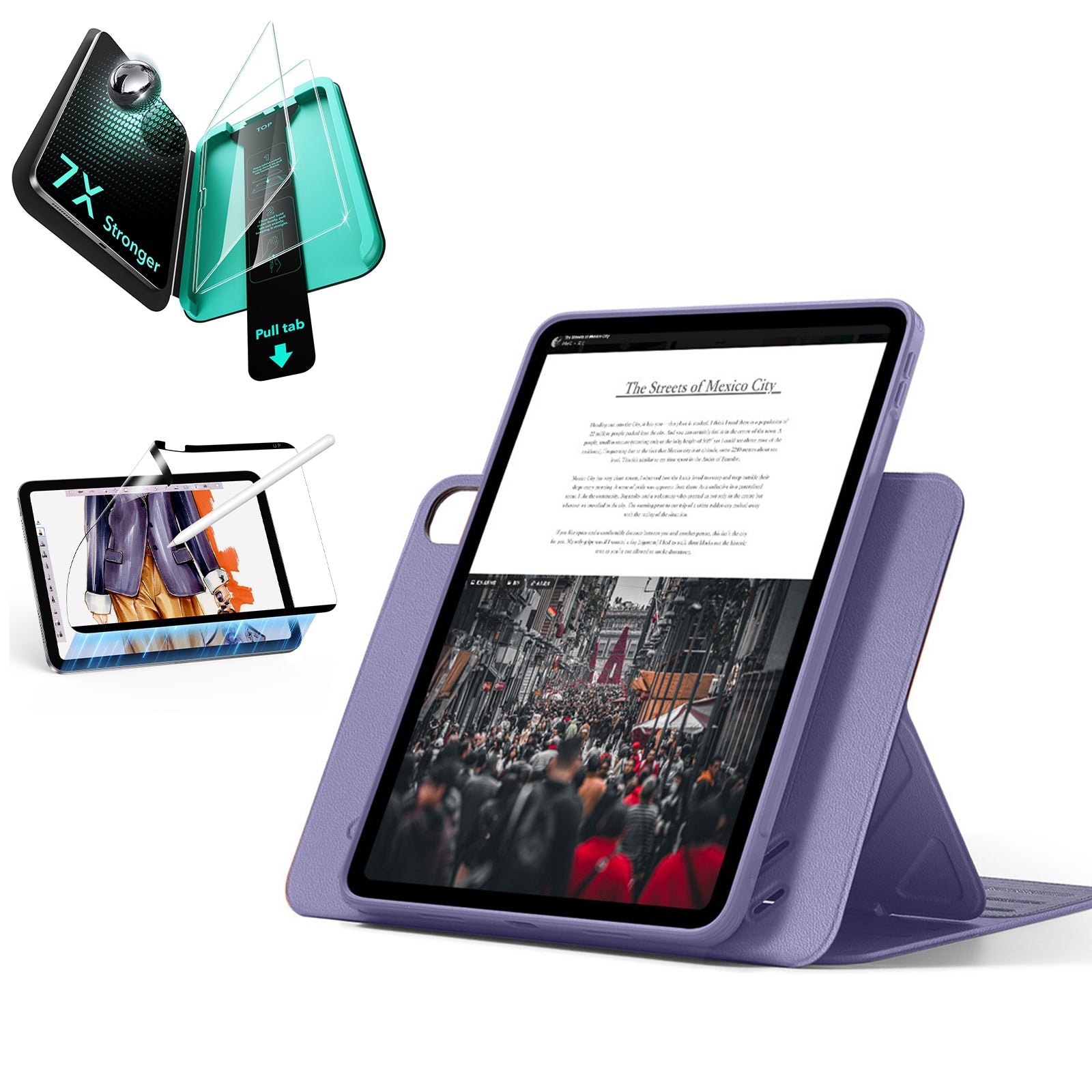 iPad Air 11" (M4) 2026 Bundle Shift Magnetic Case, Papel-Feel Magnetic & Armorite® Protection - Purple ESR ESR