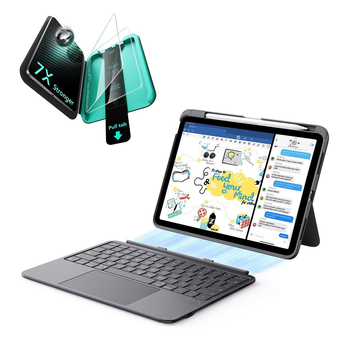 iPad Air 11” (M4) 2026 Flex Keyboard Case (Detachable) Protection Bundle