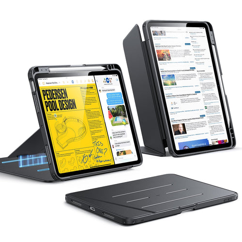 iPad Air 11" (M4) 2026 Flip Magnetic Case with Pencil Holder - Black