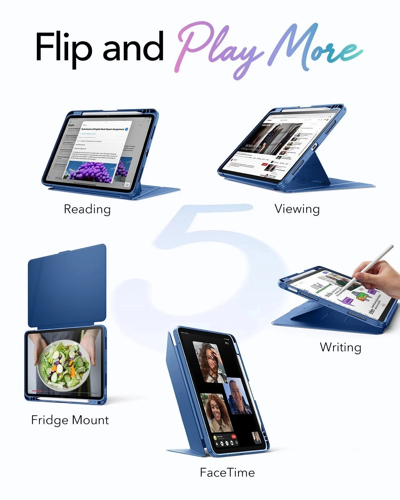 Navy Blue iPad Air 11 M4 ESR Professional Office Flip Case